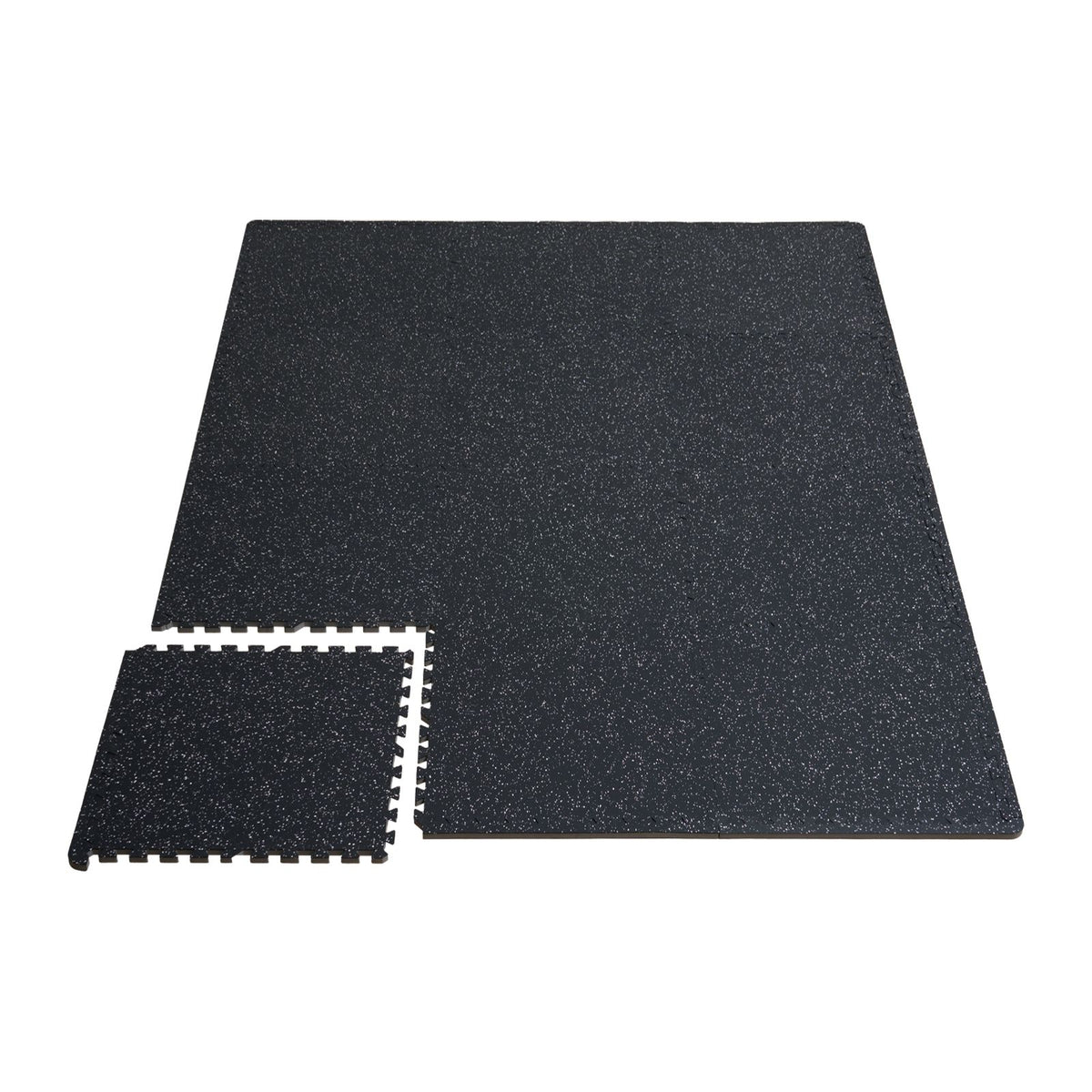 0.56 Inch Thick Gym Floor Mats, 25 Tiles Rubber Top with EVA Foam, 25" x 25" Gym Flooring Workout Mats with 100sq.ft Coverage, Interlocking Puzzle Gym Mats for Gym, Home, Garage, Black & White