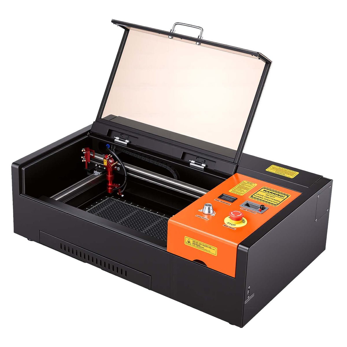 45W CO2 Laser Engraver, 300 x 200 mm, Desktop CO2 Laser Engraver Cutter Machine with Rotary Axis, Air Assist, Engraving Machine Compatible with LightBurn CorelDRAW GRBL, for Wood Acrylic Glass
