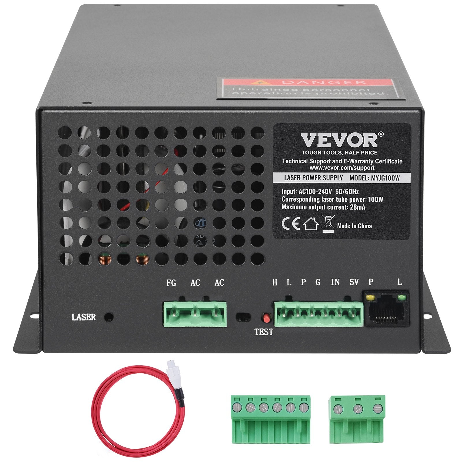 Desktops & Accessories: VEVOR CO2 Laser Power Supply, 100W, Power Supply for 100W Laser Tube, Constant Current Protection, Open Circuit Protection, Fast Heat Dissipation, Compatible for Multi-brand Laser Engravers & Cutters