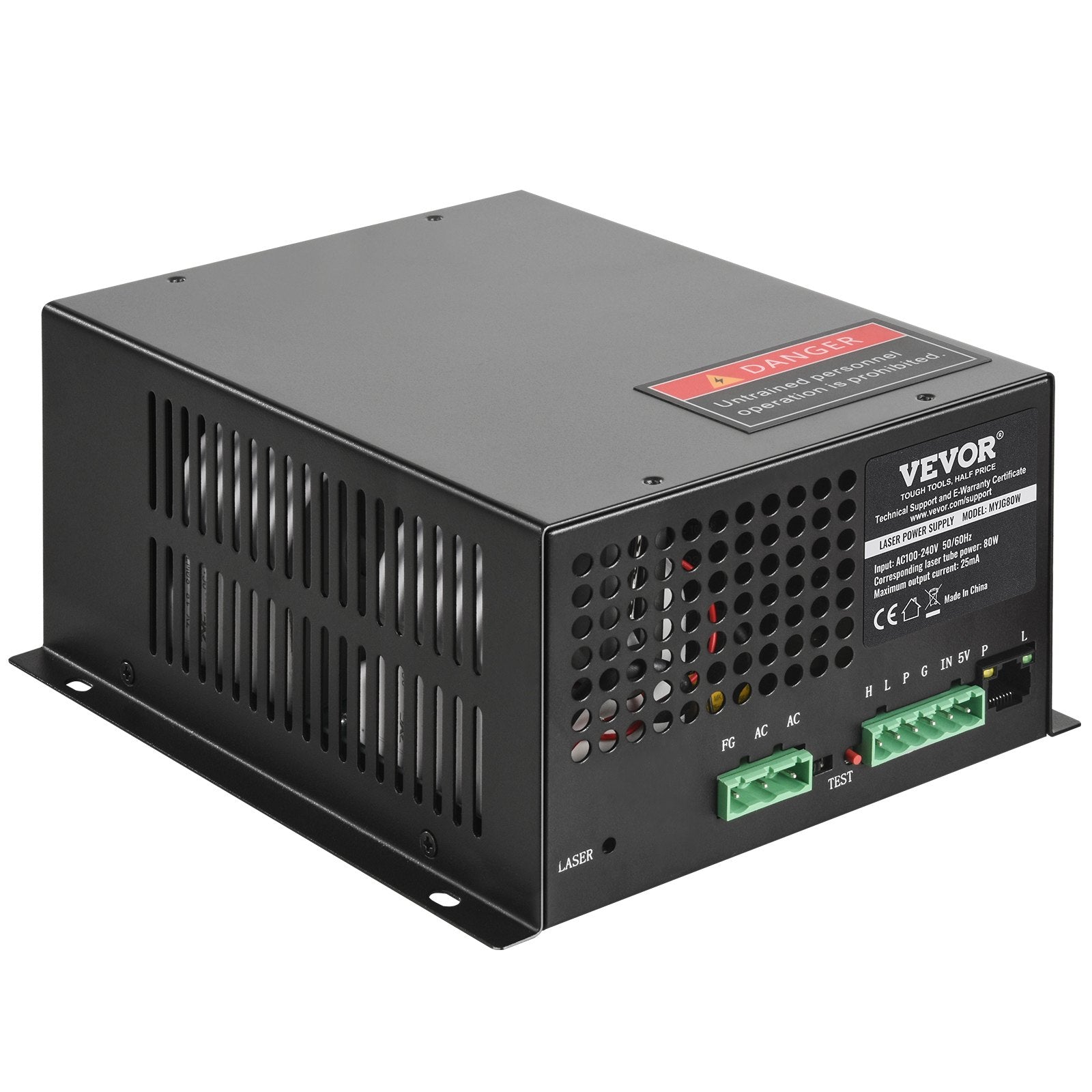 Camping Lights & Lanterns: VEVOR CO2 Laser Power Supply, 80W, Power Supply for 80W Laser Tube, Constant Current Protection, Open Circuit Protection, Fast Heat Dissipation, Compatible for Multi-brand Laser Engravers & Cutters