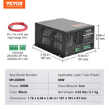 Camping Lights & Lanterns: VEVOR CO2 Laser Power Supply, 80W, Power Supply for 80W Laser Tube, Constant Current Protection, Open Circuit Protection, Fast Heat Dissipation, Compatible for Multi-brand Laser Engravers & Cutters