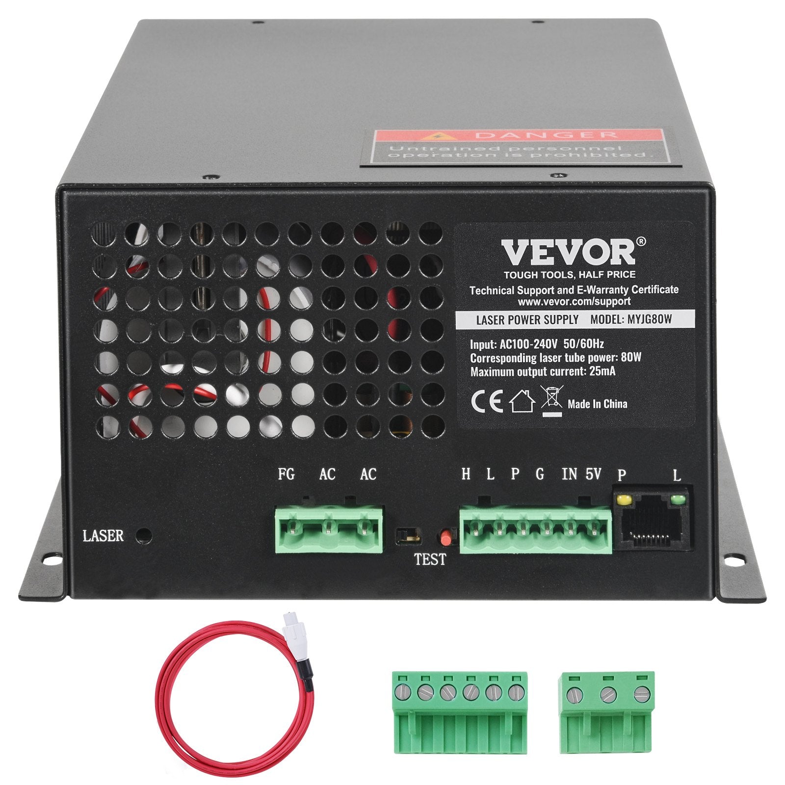 Camping Lights & Lanterns: VEVOR CO2 Laser Power Supply, 80W, Power Supply for 80W Laser Tube, Constant Current Protection, Open Circuit Protection, Fast Heat Dissipation, Compatible for Multi-brand Laser Engravers & Cutters