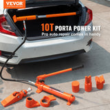 Automotive Repair & Speciality Tools: VEVOR 10 Ton Porta Power Kit, Portable Hydraulic Jack with 4.6 ft/1.4 m Oil Hose, Auto Body Frame Repair Kit with Storage Case for Car Repair, Truck, Farm