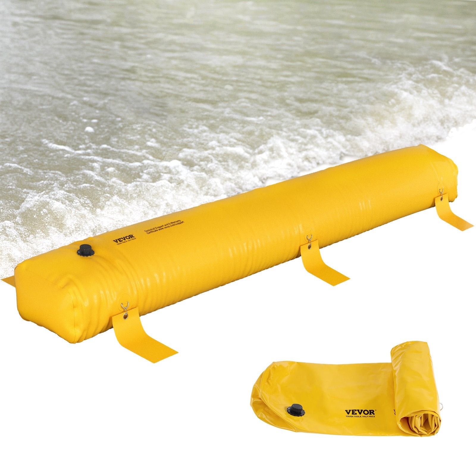 Traffic Control & Parking Tools: VEVOR Flood Barrier Hydro Barrier 12' Length x 12" Height for Water Diversion