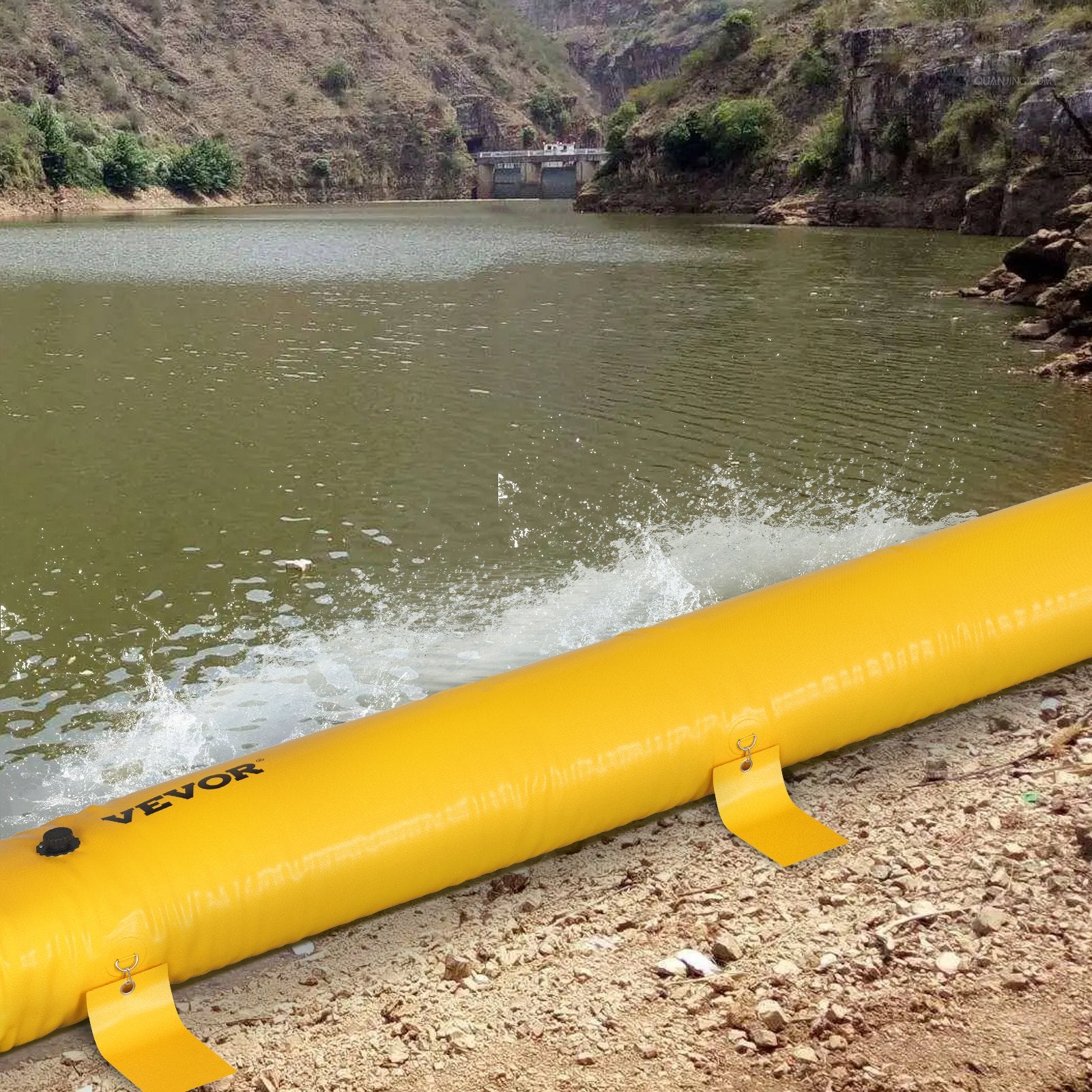 Traffic Control & Parking Tools: VEVOR Flood Barrier Hydro Barrier 12' Length x 12" Height for Water Diversion