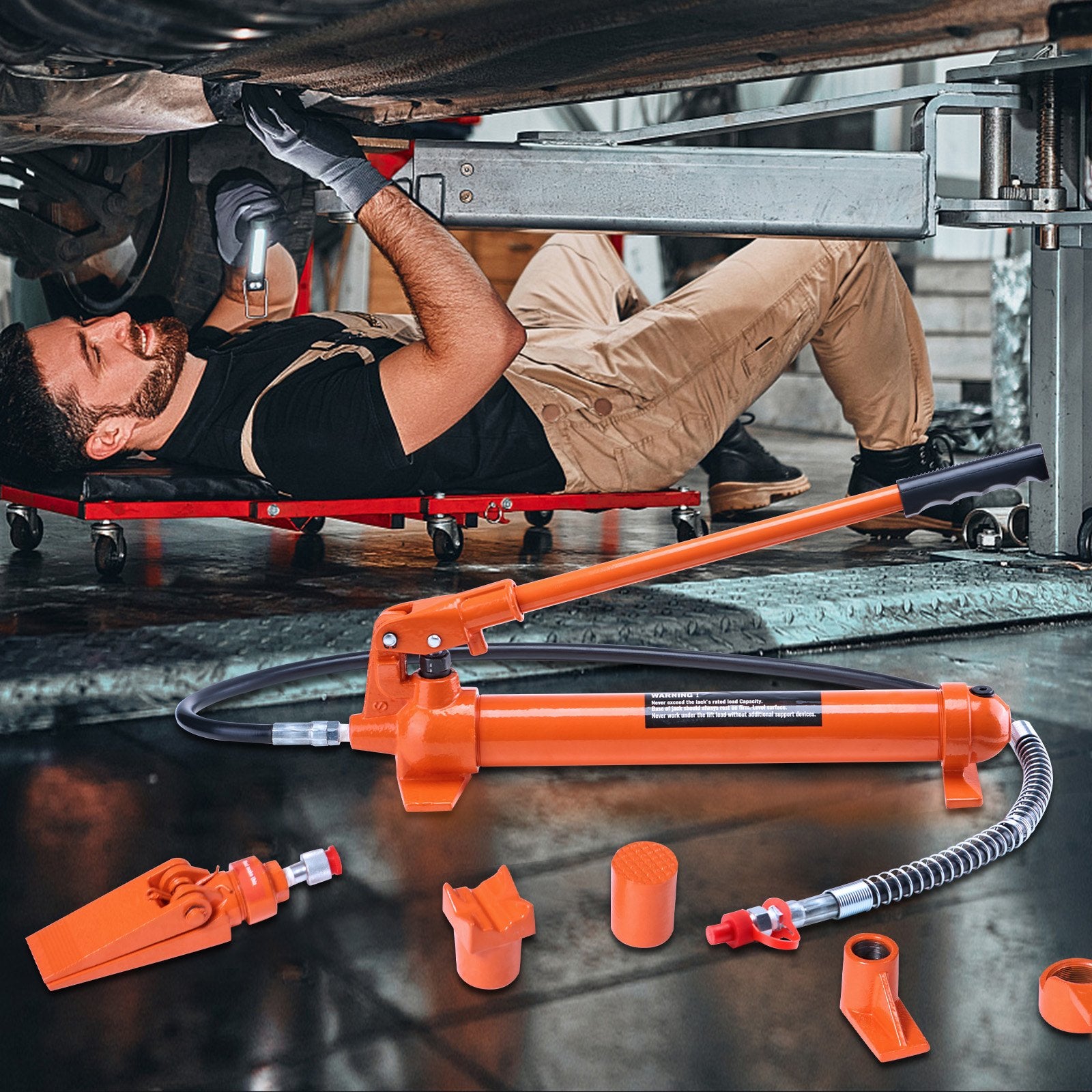Automotive Repair & Speciality Tools: VEVOR 12 Ton Hydraulic Jack Air Pump Lift Ram Body Frame Porta Power Repair Kits