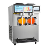 Food Storage: VEVOR Commercial Slushy Machine, 2 x 12L / 3.17 Gal Double Tanks, Cool and Freeze Modes, Stainless Steel Margarita Smoothie Frozen Drink Maker, Slushie Machine for Party Cafes Restaurants Bars Home