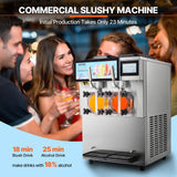 Food Storage: VEVOR Commercial Slushy Machine, 2 x 12L / 3.17 Gal Double Tanks, Cool and Freeze Modes, Stainless Steel Margarita Smoothie Frozen Drink Maker, Slushie Machine for Party Cafes Restaurants Bars Home