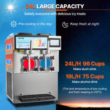 Food Storage: VEVOR Commercial Slushy Machine, 2 x 12L / 3.17 Gal Double Tanks, Cool and Freeze Modes, Stainless Steel Margarita Smoothie Frozen Drink Maker, Slushie Machine for Party Cafes Restaurants Bars Home