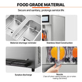 Food Storage: VEVOR Commercial Slushy Machine, 2 x 12L / 3.17 Gal Double Tanks, Cool and Freeze Modes, Stainless Steel Margarita Smoothie Frozen Drink Maker, Slushie Machine for Party Cafes Restaurants Bars Home