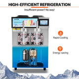 Food Storage: VEVOR Commercial Slushy Machine, 2 x 12L / 3.17 Gal Double Tanks, Cool and Freeze Modes, Stainless Steel Margarita Smoothie Frozen Drink Maker, Slushie Machine for Party Cafes Restaurants Bars Home