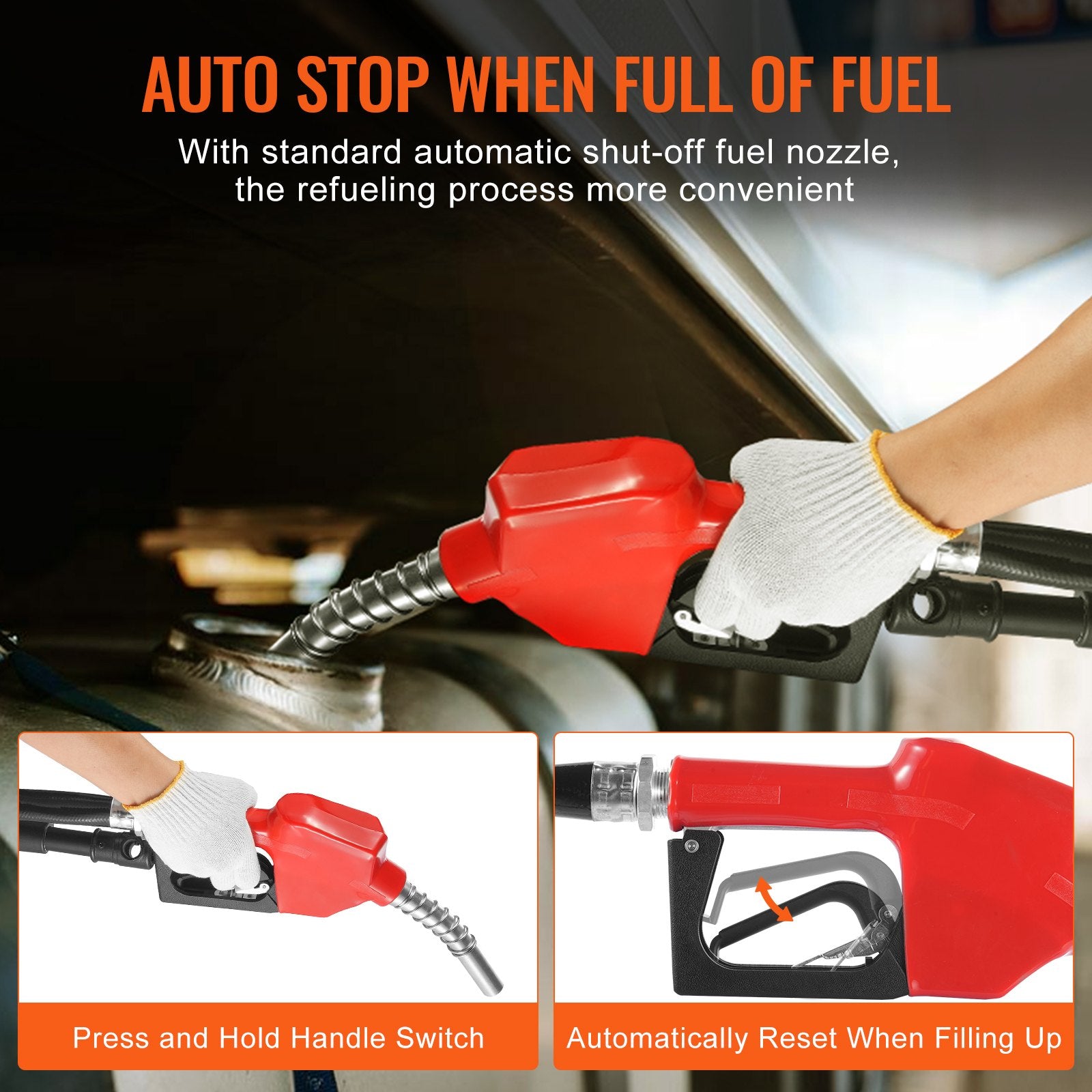 Fuel & Exhaust: VEVOR Fuel Transfer Pump 12V 8 GPM 1/6 HP Diesel Pump with Auto Fuel Nozzle