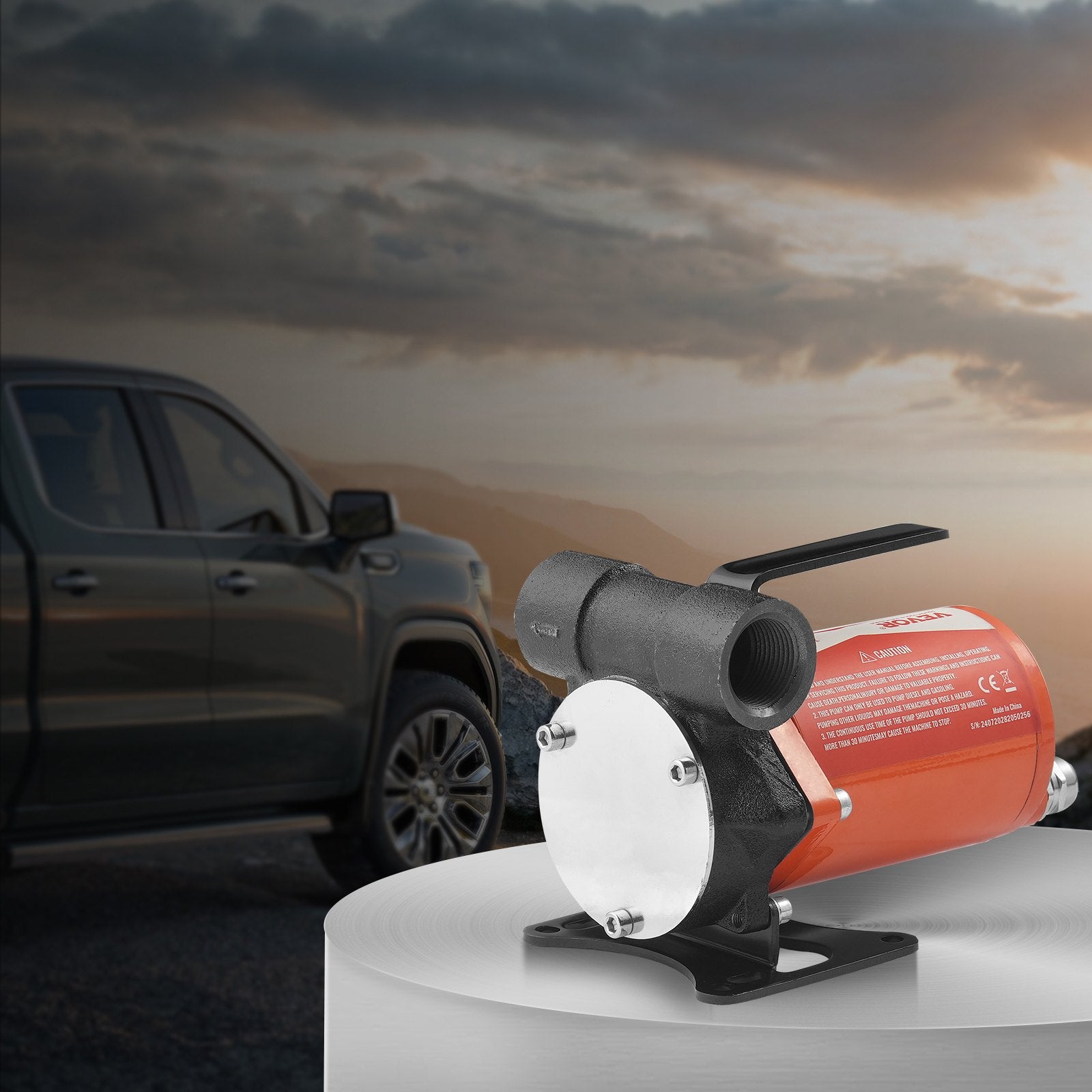 Fuel & Exhaust: VEVOR Fuel Transfer Pump 12V 8 GPM 1/6 HP Diesel Pump with Auto Fuel Nozzle