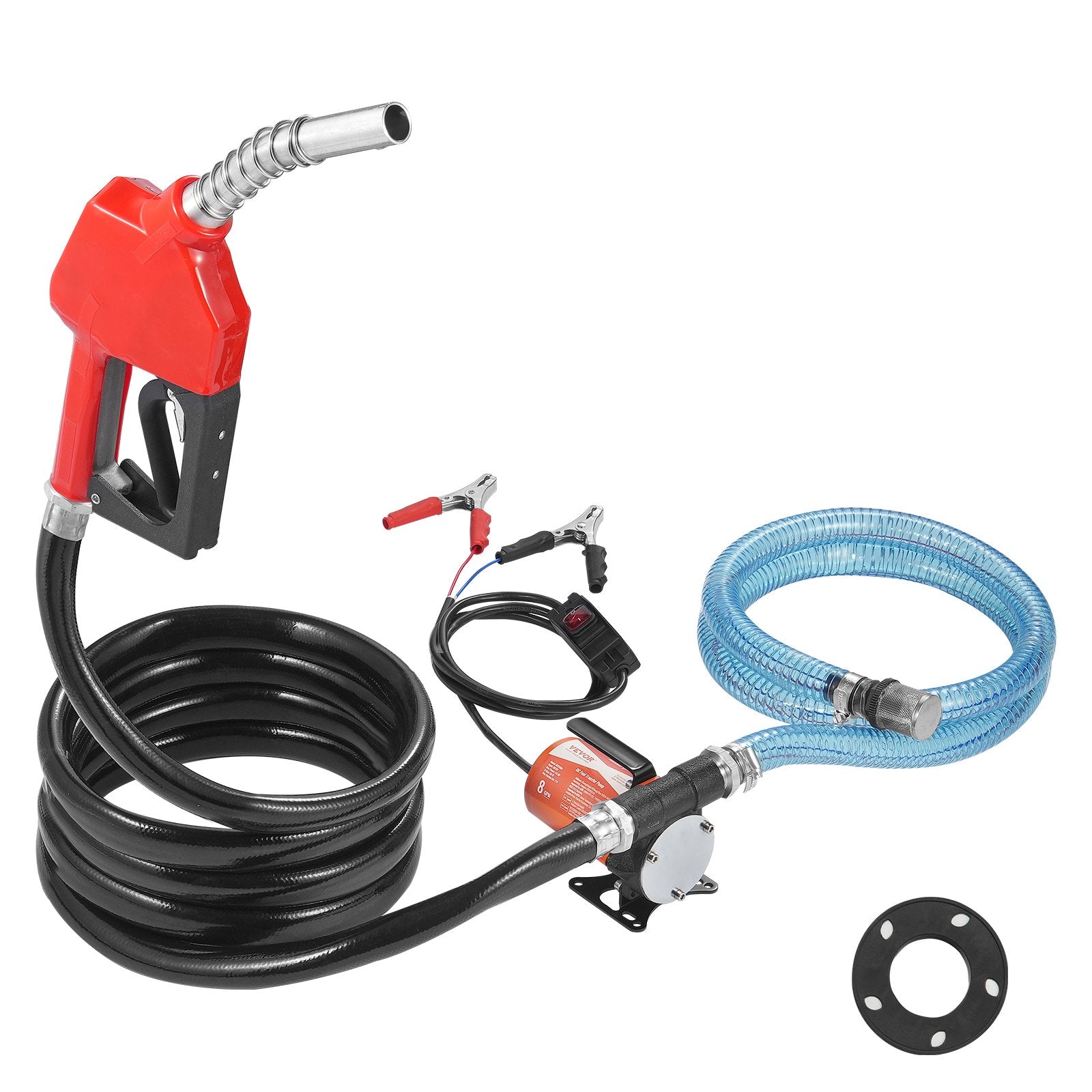Fuel & Exhaust: VEVOR Fuel Transfer Pump 12V 8 GPM 1/6 HP Diesel Pump with Auto Fuel Nozzle