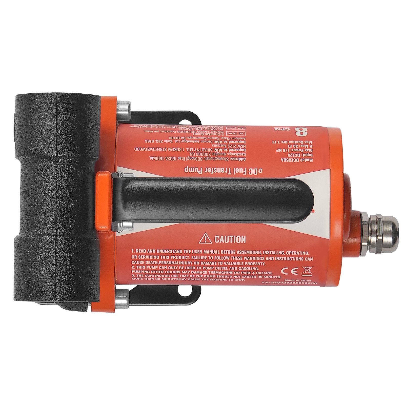 Fuel & Exhaust: VEVOR Fuel Transfer Pump 12V 8 GPM 1/6 HP Diesel Pump with Auto Fuel Nozzle