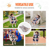 Outdoor Benches: VEVOR Canvas Hammock Swing, 3 Modes Baby Swing Indoor and Outdoor with 5-Point Harness,  and Tree Straps, 150lbs Weight Capacity, Integrated Cushion, Wooden Hanging Swing Seat for Baby to Toddler