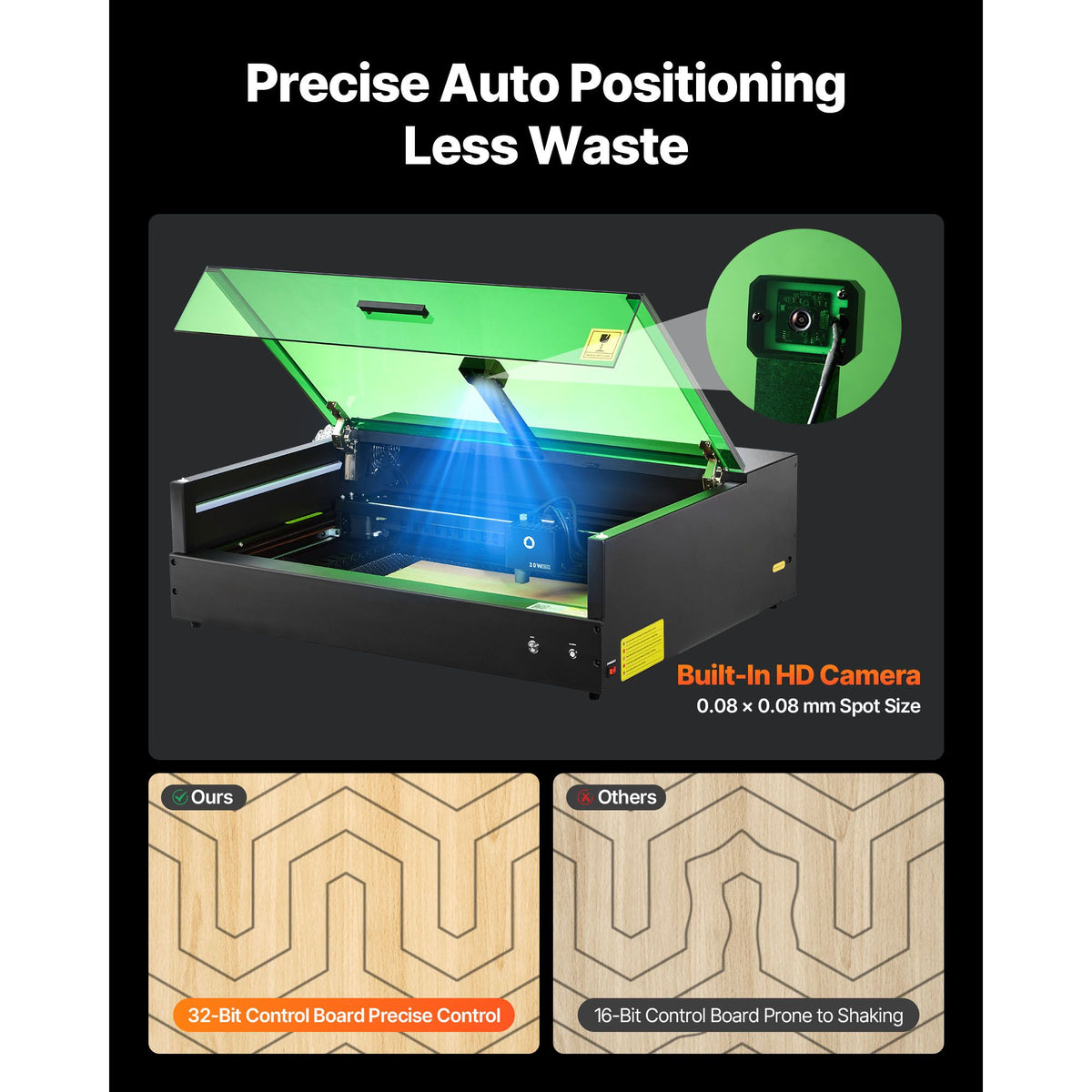 Laser Engraver, 20W, Laser Engraving and Cutting Machine with Enclosure Camera, Laser Cutter, 36000 mm/min, 500 x 320 mm Working Area, for Wood, Leather, Glass, Paper, Certain Metal, Class 1
