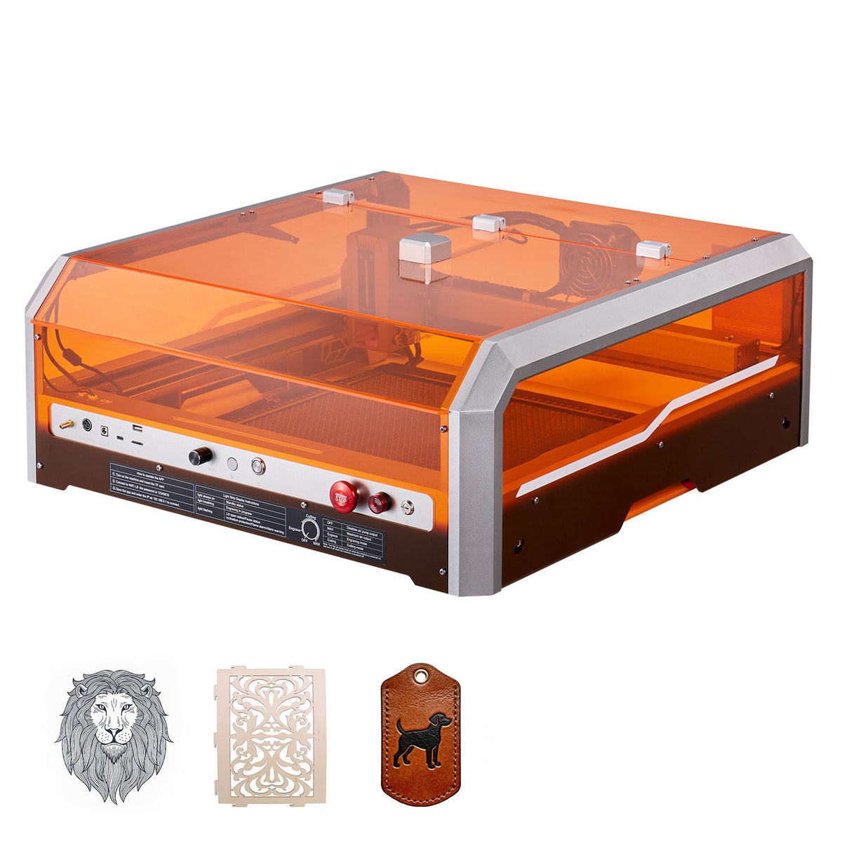 Laser Engraver, 20W, Laser Engraving and Cutting Machine with Enclosure Camera, Laser Cutter, 400 x 400 mm Working Area, 30000 mm/min, for Wood, Leather, Glass, Paper, Certain Metal, Class 1