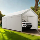 Canopies & Gazebos: VEVOR Carport Car Canopy 10x20FT Heavy Duty Car Shelter with Sidewalls White