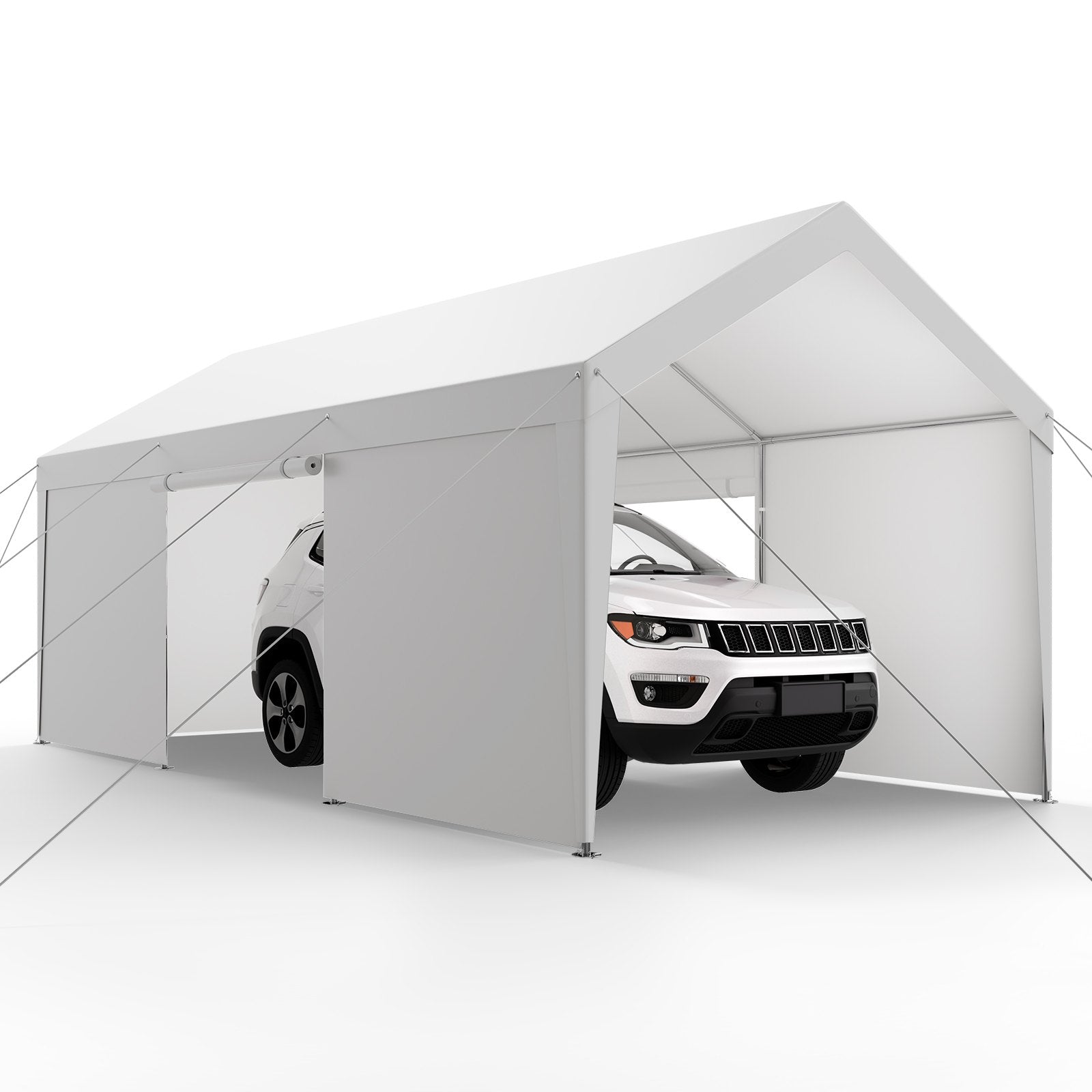 Canopies & Gazebos: VEVOR Carport Car Canopy 12x20FT Heavy Duty Car Shelter with Sidewalls Grey