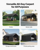 Canopies & Gazebos: VEVOR Carport Car Canopy 12x20FT Heavy Duty Car Shelter with Sidewalls White