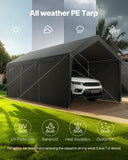 Canopies & Gazebos: VEVOR Carport Car Canopy 12x20FT Heavy Duty Car Shelter with Sidewalls White