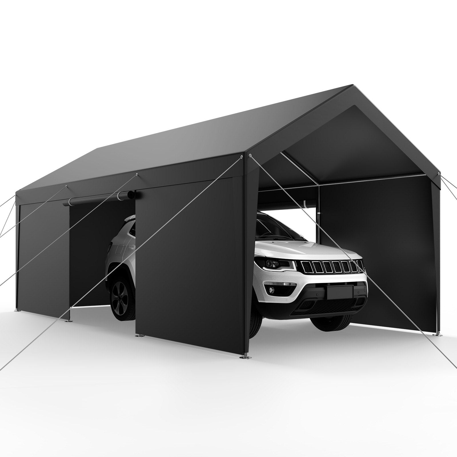 Canopies & Gazebos: VEVOR Carport Car Canopy 12x20FT Heavy Duty Car Shelter with Sidewalls White