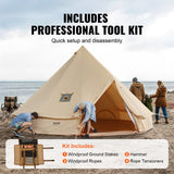 Tents: VEVOR Canvas Bell Tent 3m/9.8ft 4-Season Canvas Tent for Camping with Stove Jack
