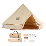 Tents: VEVOR Canvas Bell Tent 3m/9.8ft 4-Season Canvas Tent for Camping with Stove Jack