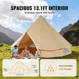 Tents: VEVOR Canvas Bell Tent 4m/13.12ft 4-Season Camping Yurt Tent with Stove Jack