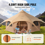 Tents: VEVOR Canvas Tent 4 Seasons 5 m/16.4 ft Bell Tent for Camping with Stove Jack