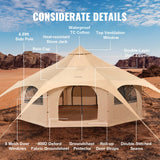 Tents: VEVOR Canvas Tent 4 Seasons 5 m/16.4 ft Bell Tent for Camping with Stove Jack