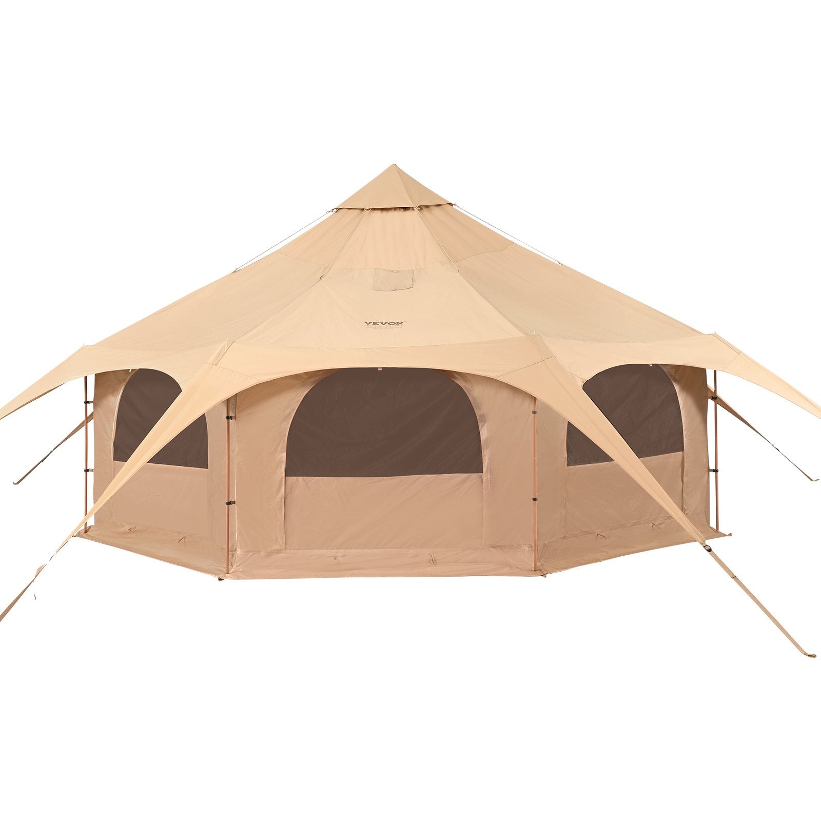 Tents: VEVOR Canvas Tent 4 Seasons 5 m/16.4 ft Bell Tent for Camping with Stove Jack