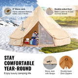 Tents: VEVOR Canvas Bell Tent, 4 Seasons 7 m/22.97 ft Yurt Tent, Canvas Tent for Camping with Stove Jack, Breathable Tent Holds up to 12 People, Family Camping Outdoor Hunting Party