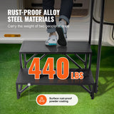 Mobility & Accessibility: VEVOR RV Steps, 2-Step RV Stairs, 199.58KGS Load Capacity, Thickened Carbon Steel, With Handrail, Non-Slip Steps for Safe Entry and Exit, Suit for RV, Trailer, Camper Steps