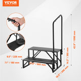 Mobility & Accessibility: VEVOR RV Steps, 2-Step RV Stairs, 199.58KGS Load Capacity, Thickened Carbon Steel, With Handrail, Non-Slip Steps for Safe Entry and Exit, Suit for RV, Trailer, Camper Steps