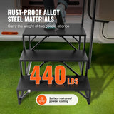 Mobility & Accessibility: VEVOR RV Steps, 3-Step RV Stairs, 199.58KGS  Load Capacity, Thickened Carbon Steel, With Handrail, Non-Slip Steps for Safe Entry and Exit, Suit for RV, Trailer, Camper Steps