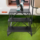 Mobility & Accessibility: VEVOR RV Steps, 3-Step RV Stairs, 199.58KGS  Load Capacity, Thickened Carbon Steel, With Handrail, Non-Slip Steps for Safe Entry and Exit, Suit for RV, Trailer, Camper Steps