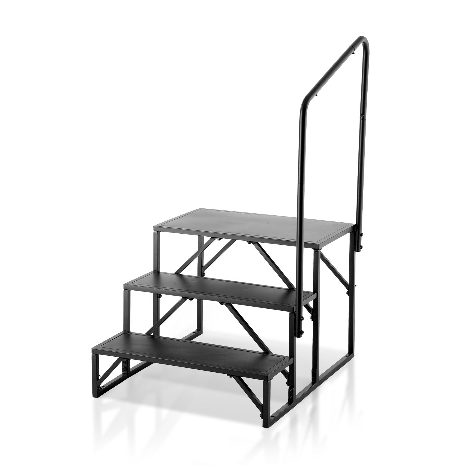 Mobility & Accessibility: VEVOR RV Steps, 3-Step RV Stairs, 199.58KGS  Load Capacity, Thickened Carbon Steel, With Handrail, Non-Slip Steps for Safe Entry and Exit, Suit for RV, Trailer, Camper Steps