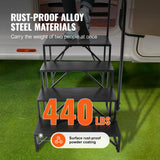 Mobility & Accessibility: VEVOR RV Steps, 4-Step RV Stairs, 199.58KGS Load Capacity, Thickened Carbon Steel, With Handrail, Non-Slip Steps for Safe Entry and Exit, Suit for RV, Trailer, Camper Steps