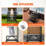 Mobility & Accessibility: VEVOR RV Steps, 4-Step RV Stairs, 199.58KGS Load Capacity, Thickened Carbon Steel, With Handrail, Non-Slip Steps for Safe Entry and Exit, Suit for RV, Trailer, Camper Steps