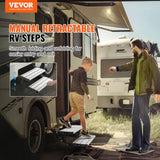 Mobility & Accessibility: VEVOR RV Steps, 2-Step, Manual Retractable RV Stairs, Foldable, 440 LBS Load Capacity, Aluminum Alloy Steps, Thickened Steel Plate, Non-Slip Steps for Safe Entry and Exit, RV, Trailer, Camper Steps