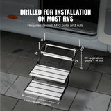 Mobility & Accessibility: VEVOR RV Steps, 2-Step, Manual Retractable RV Stairs, Foldable, 440 LBS Load Capacity, Aluminum Alloy Steps, Thickened Steel Plate, Non-Slip Steps for Safe Entry and Exit, RV, Trailer, Camper Steps