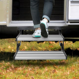 Mobility & Accessibility: VEVOR RV Steps, 2-Step, Manual Retractable RV Stairs, Foldable, 440 LBS Load Capacity, Aluminum Alloy Steps, Thickened Steel Plate, Non-Slip Steps for Safe Entry and Exit, RV, Trailer, Camper Steps