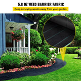 Canopies & Gazebos: VEVOR Weed Barrier, 5.8oz Landscape Fabric, 4ft x 300ft Cover Mat Heavy Duty Woven Grass Control Geotextile for Garden, Patio, Black