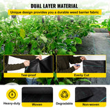 Canopies & Gazebos: VEVOR Weed Barrier, 5.8oz Landscape Fabric, 4ft x 300ft Cover Mat Heavy Duty Woven Grass Control Geotextile for Garden, Patio, Black