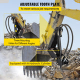 Automotive Parts: VEVOR Hydraulic Backhoe Thumb, 45.7cm 1.27cm Thickness Heavy Duty Excavator Thumb, Black Steel Weld On Thumb Attachments with Hydraulic Cylinder, Mechanical Hydraulic Thumb for Backhoe/Excavator