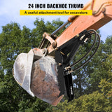 Automotive Parts: VEVOR 61cm Hydraulic Backhoe Excavator Thumb Attachments Weld On 1.27cm Teeth Thick Steel Plate Assembly 12MM Bolt-On Design with Hydraulic Cylinder