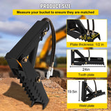 Automotive Parts: VEVOR 61cm Hydraulic Backhoe Excavator Thumb Attachments Weld On 1.27cm Teeth Thick Steel Plate Assembly 12MM Bolt-On Design with Hydraulic Cylinder
