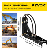 Automotive Parts: VEVOR 61cm Hydraulic Backhoe Excavator Thumb Attachments Weld On 1.27cm Teeth Thick Steel Plate Assembly 12MM Bolt-On Design with Hydraulic Cylinder